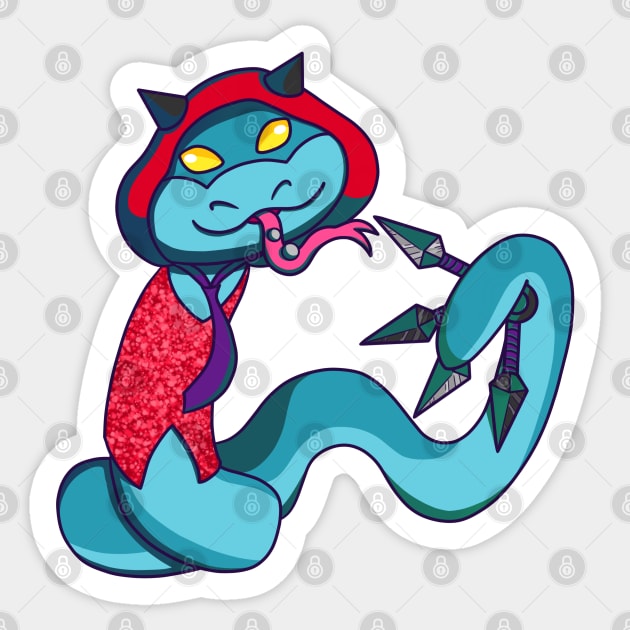 Knife Throwing Snake Sticker by WhimsicalPaint